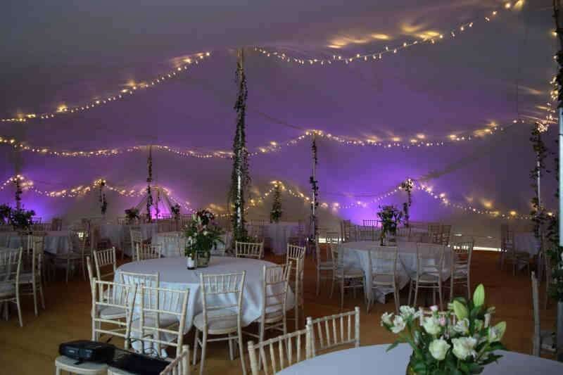 Stretch Tent with string lights