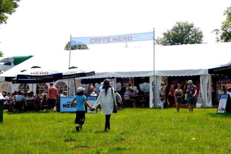 Corporate Event Marquee at Cornbury for 'Caffe Nero'