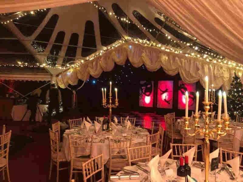 Corporate event marquee with tricone